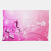 Magenta Butterfly Theedoek (Horizontaal)