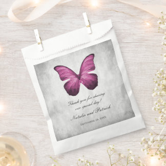 Magenta Butterfly Wedding Favor Bags Bedankzakje