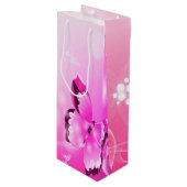 Magenta Butterfly Wijn Cadeautas (Voorkant Gekanteld)