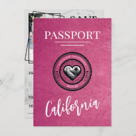 Magenta California Passport Bewaar de datum Save The Date