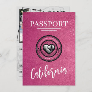 Magenta California Passport Bewaar de datum Save The Date
