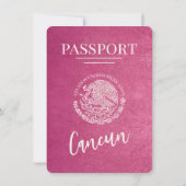 Magenta Cancun Paspoort Bewaar de datum Save The Date (Achterkant)
