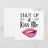 Magenta cartoon lippen dicht en kus me. (Voorkant / Achterkant)