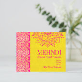 Magenta cerise bright yellow Mehndi budget nodig (Staand voorkant)