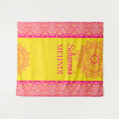 Magenta cerise felgele Mehndi foto achtergrond Wandkleed (Voorkant (horizontaal))