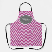 Magenta Chevron Aangepast Schort (Voorkant)