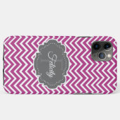Magenta Chevron Aangepaste iPhone Case (Achterkant (horizontaal))
