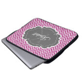 Magenta Chevron - Aangepaste laptophoes Laptop Sleeve (Voorkant onderkant)