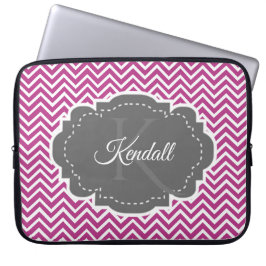 Magenta Chevron - Aangepaste laptophoes Laptop Sleeve