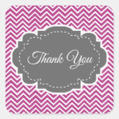 Magenta Chevron Dank u Sticker (Voorkant)