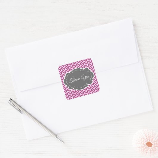 Magenta Chevron Dank u Sticker (Envelop)