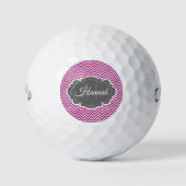 Magenta Chevron Persoonlijke Golf Balls Golfballen (Voorkant)