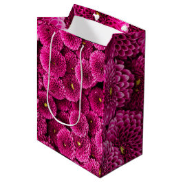 Magenta Chrysanthemum Floral Gift Bag Medium Cadeauzakje