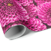 Magenta Chrysanthemum Floral Wrapping Paper Cadeaupapier (Rol Hoek)