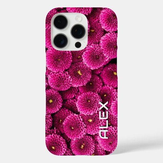 Magenta Chrysanthemum iPhone Case – Bold Floral Ar (Achterkant)