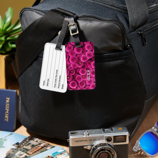 Magenta Chrysanthemum iPhone Case – Bold Floral Ar Bagagelabel (Voorkant /achterkant)