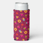 Magenta colorful summer ice-cream pattern seltzer blikjeskoeler (Seltzer Voorkant)