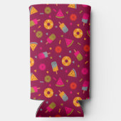 Magenta colorful summer ice-cream pattern seltzer blikjeskoeler (Achterkant)