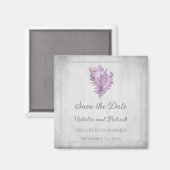 Magenta Conch Hoorn Save the Date Magneet (Voorkant / Achterkant)