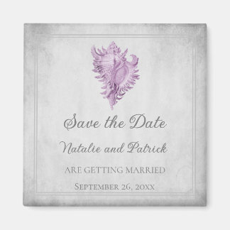 Magenta Conch Hoorn Save the Date Magneet