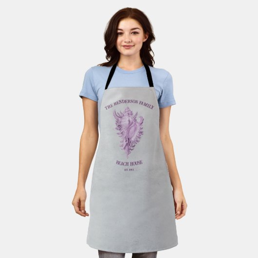 Magenta Conch Shell Apron Schort (Gedragen)