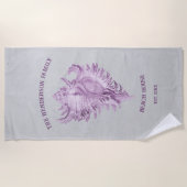 Magenta Conch Shell Beach Towel Strandlaken (Voorkant)