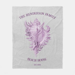 Magenta Conch Shell Fleece Blanket Deken