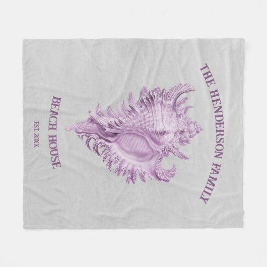 Magenta Conch Shell Fleece Blanket Deken (Voorkant (Horizontaal))