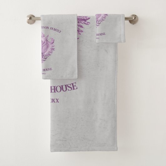 Magenta Conch Shell-handdoekset Bad Handdoek (Insitu)