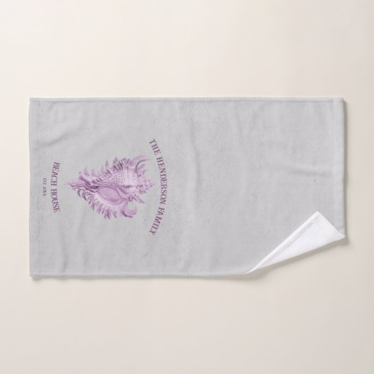 Magenta Conch Shell-handdoekset Bad Handdoek (Handdoek)