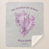 Magenta Conch Shell Sherpa Blanket Sherpa Deken (Voorkant)