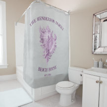 Magenta Conch Shell Shower Curtain