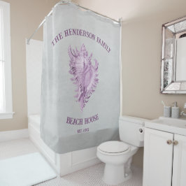 Magenta Conch Shell Shower Curtain Douchegordijn