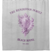 Magenta Conch Shell Shower Curtain Douchegordijn (Voorkant)