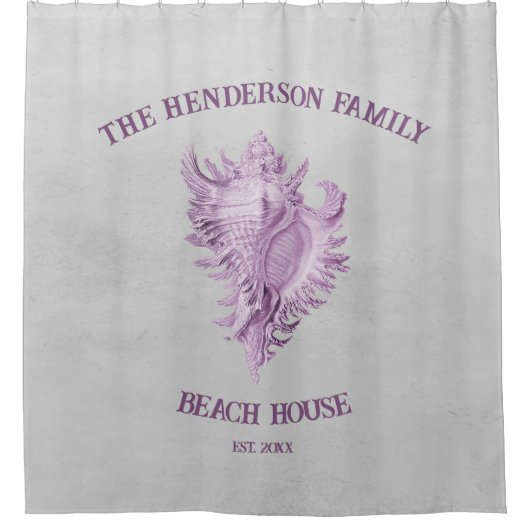 Magenta Conch Shell Shower Curtain Douchegordijn (Voorkant)