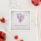Magenta Conch Shell Wedding Paper Napkins Servet (Insitu)