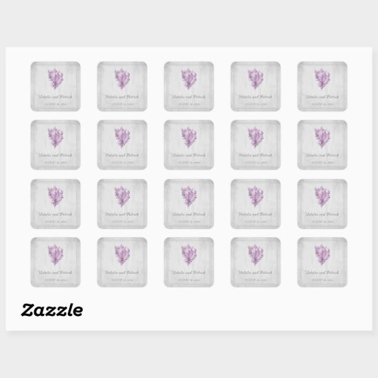 Magenta Conch Shell Wedding Stickers (Vel)