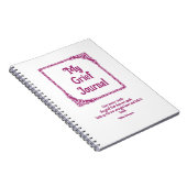 Magenta  Corners Border Grief Journal Notitieboek (Rechterzijde)