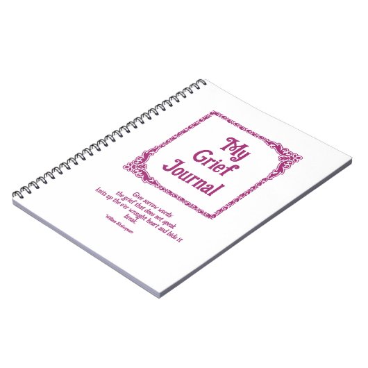 Magenta  Corners Border Grief Journal Notitieboek (Linkerzijde)