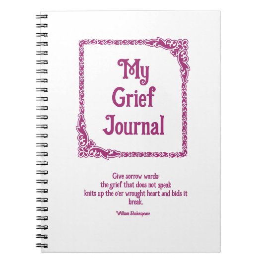 Magenta  Corners Border Grief Journal Notitieboek (Voorkant)