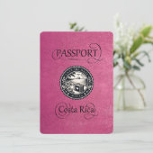 Magenta Costa Rica Paspoort Save The Date (Staand voorkant)