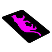 Magenta Cougar Puma Mountain Lion Silhouette Magneet (Rechterzijde)