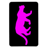 Magenta Cougar Puma Mountain Lion Silhouette Magneet (Verticaal)