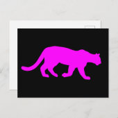 Magenta Cougar Puma Wildlife Briefkaart (Voorkant / Achterkant)