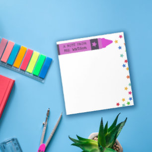 Magenta Crayon & Sterren Kleurrijke noot van de le Notitieblok