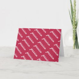 Magenta Cursieve naam toevoegen-uw-naam | Blanco K Bedankkaart