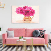 Magenta Dahlias Canvas Afdruk (Insitu (Woonkamer))