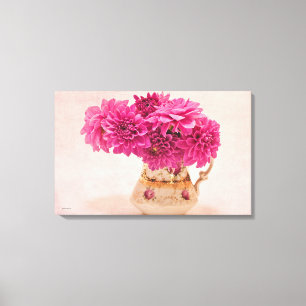 Magenta Dahlias Canvas Afdruk