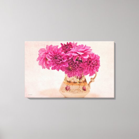 Magenta Dahlias Canvas Afdruk (Voorkant)