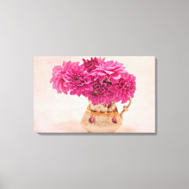 Magenta Dahlias Canvas Afdruk